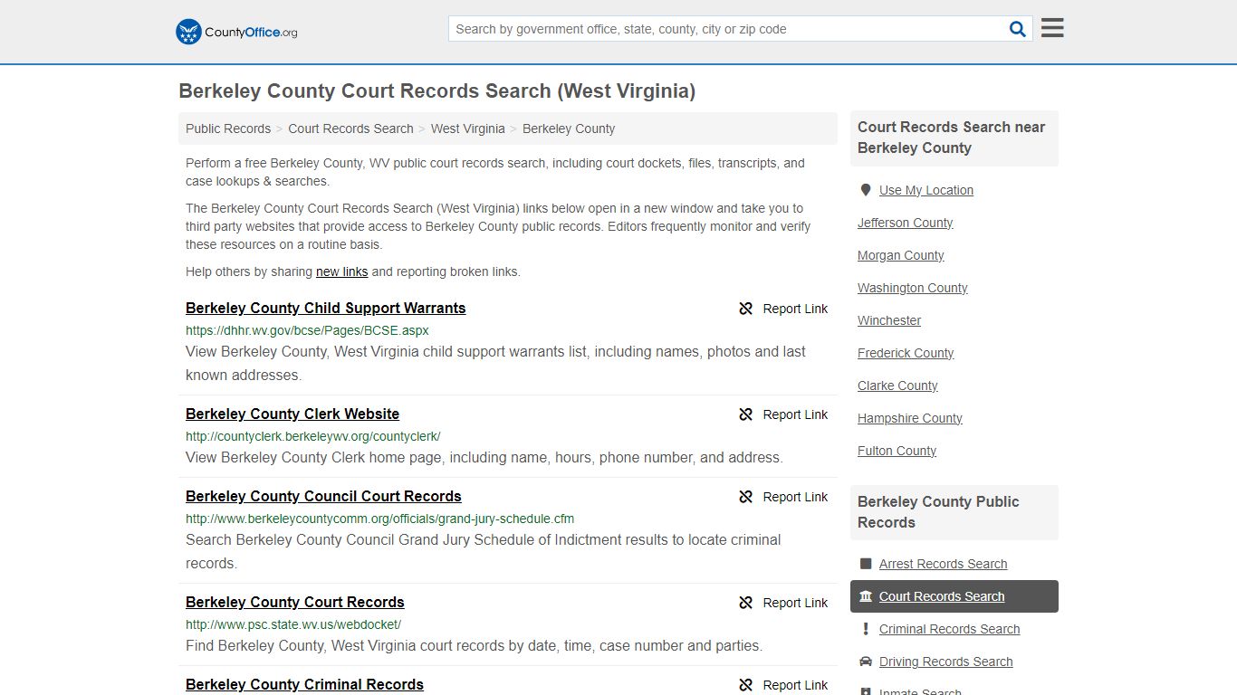 Berkeley County Court Records Search (West Virginia) - County Office
